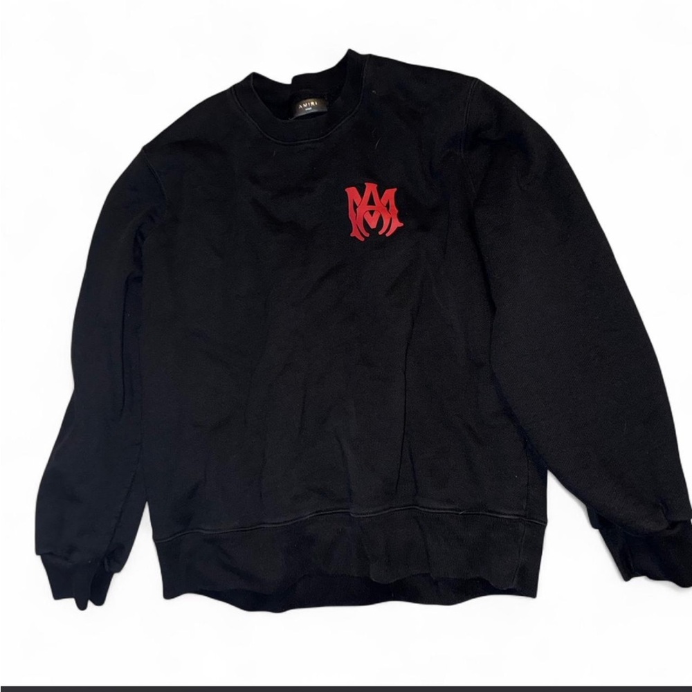 Men’s AMIRI Black Crewneck with Red Lettering